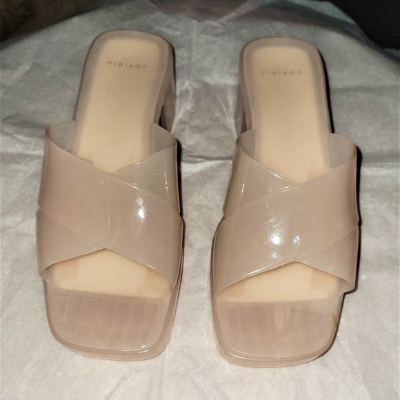 MIRIADE Light Pink Jelly Mules - 6 - Picture 1 of 4